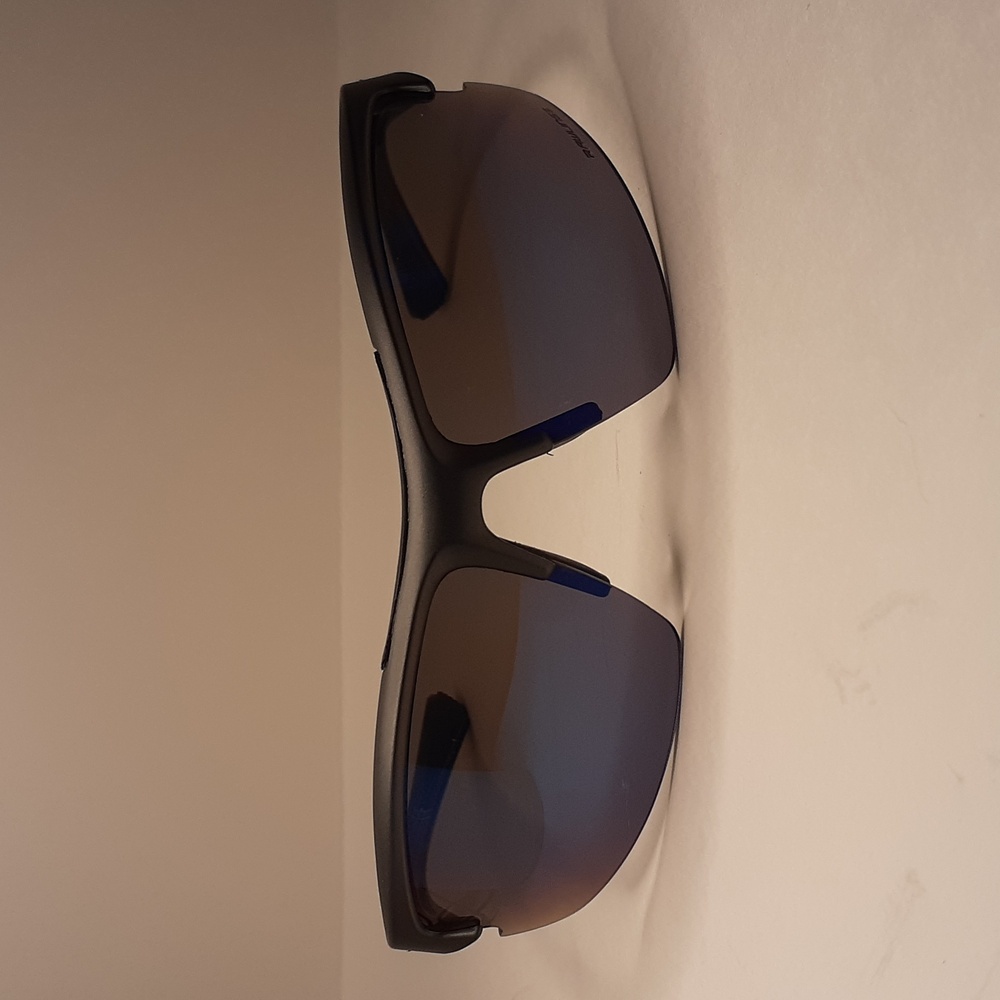 Rawlings Men Sunglasses Mirrored Blue Lens Black Frame New